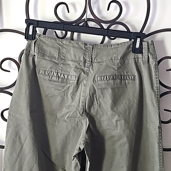 A New Day Women Pants Stretch Chino Pleated Tapered Leg Hi-Rise Green Sz. 4 - Picture 7 of 8